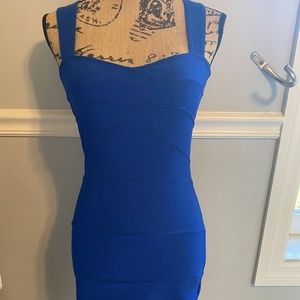 Boohoo blue bodycon dress